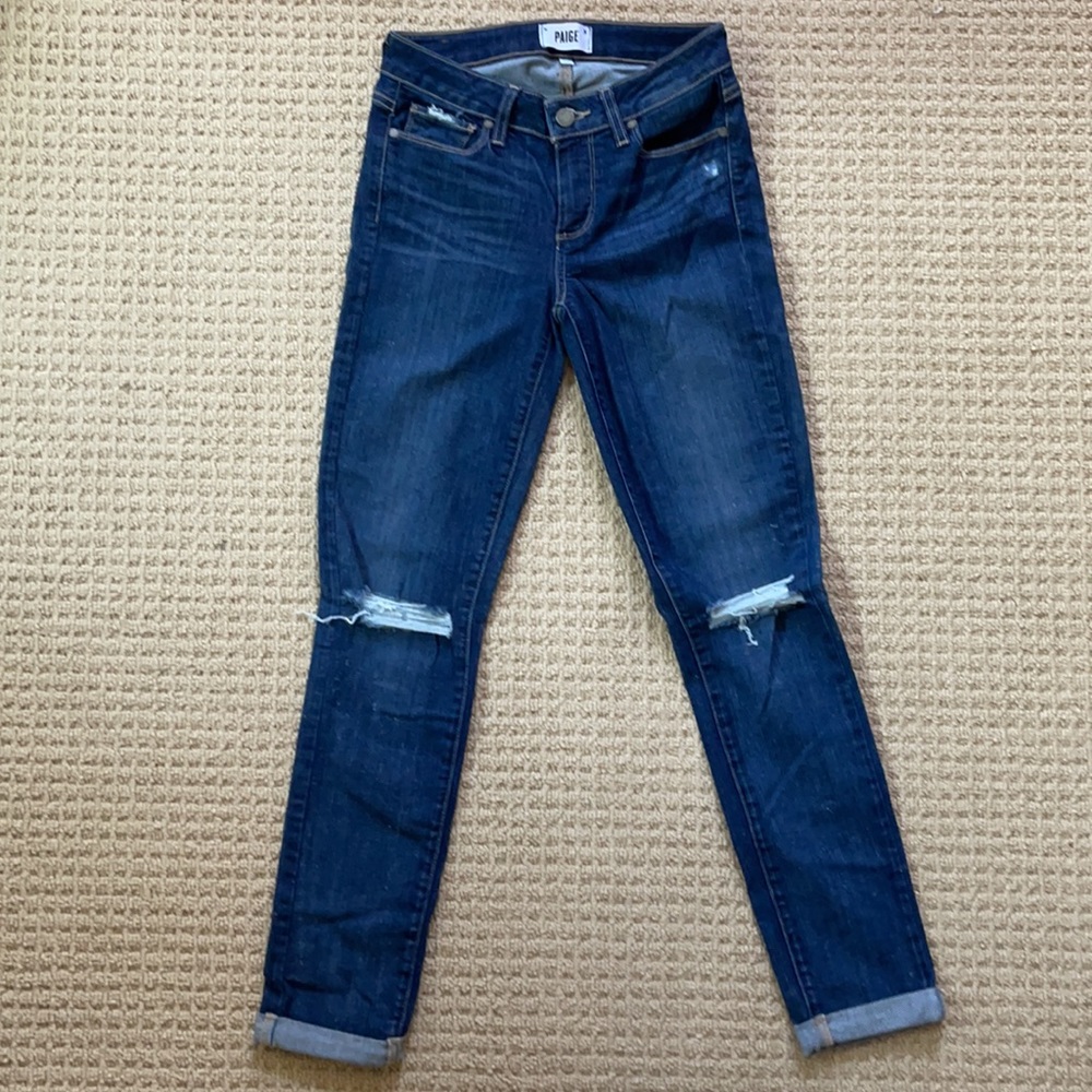 Paige Kylie Crop Distressed Jean